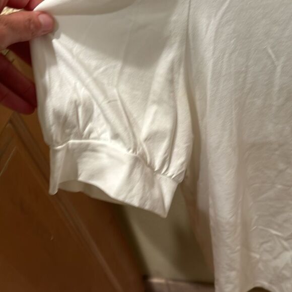 Aware by Vero Moda woman's white shirt sleeve white tee shirt/ dramatic sleeves - Picture 4 of 11